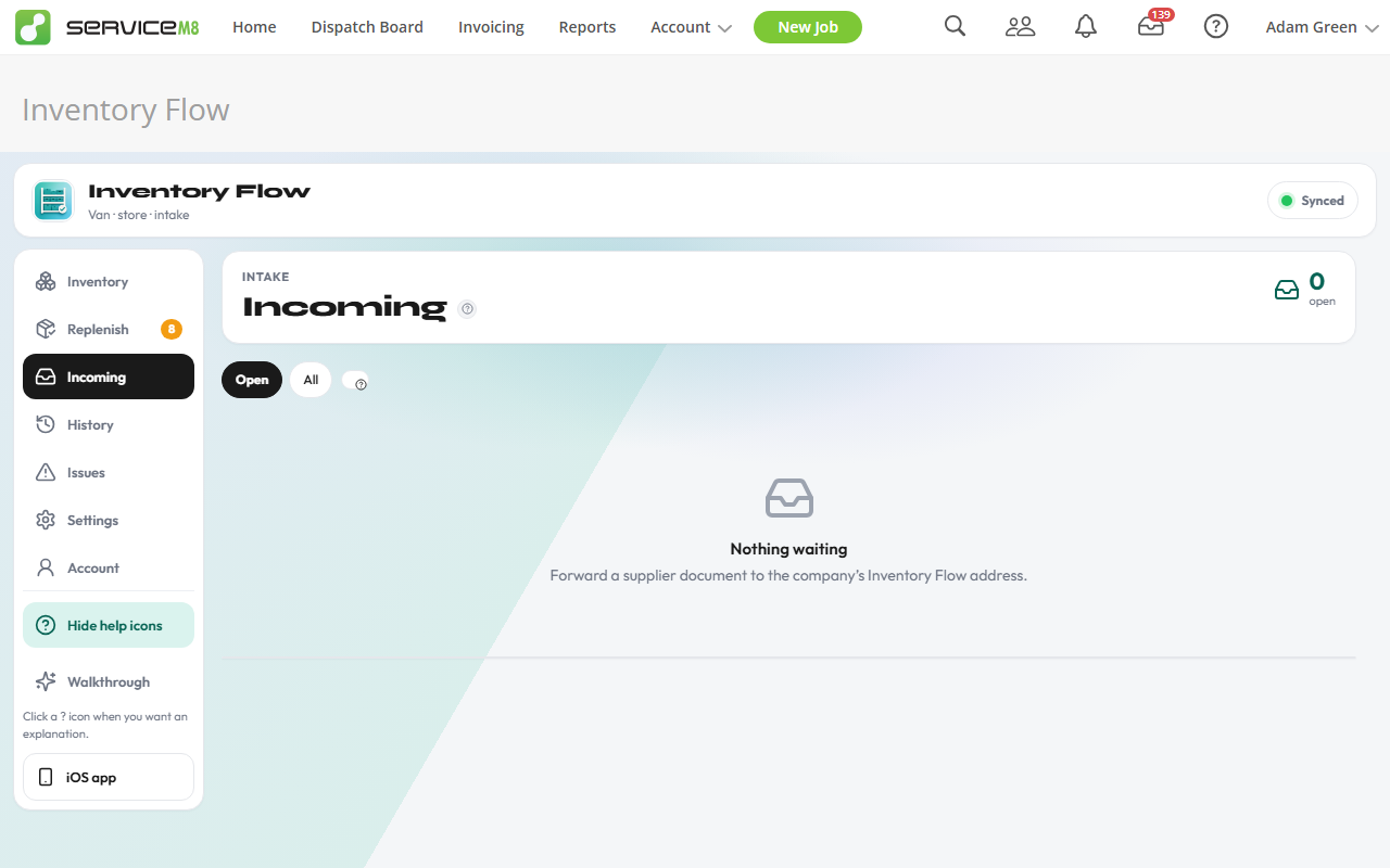 Incoming — supplier invoices parsed and ready to apply