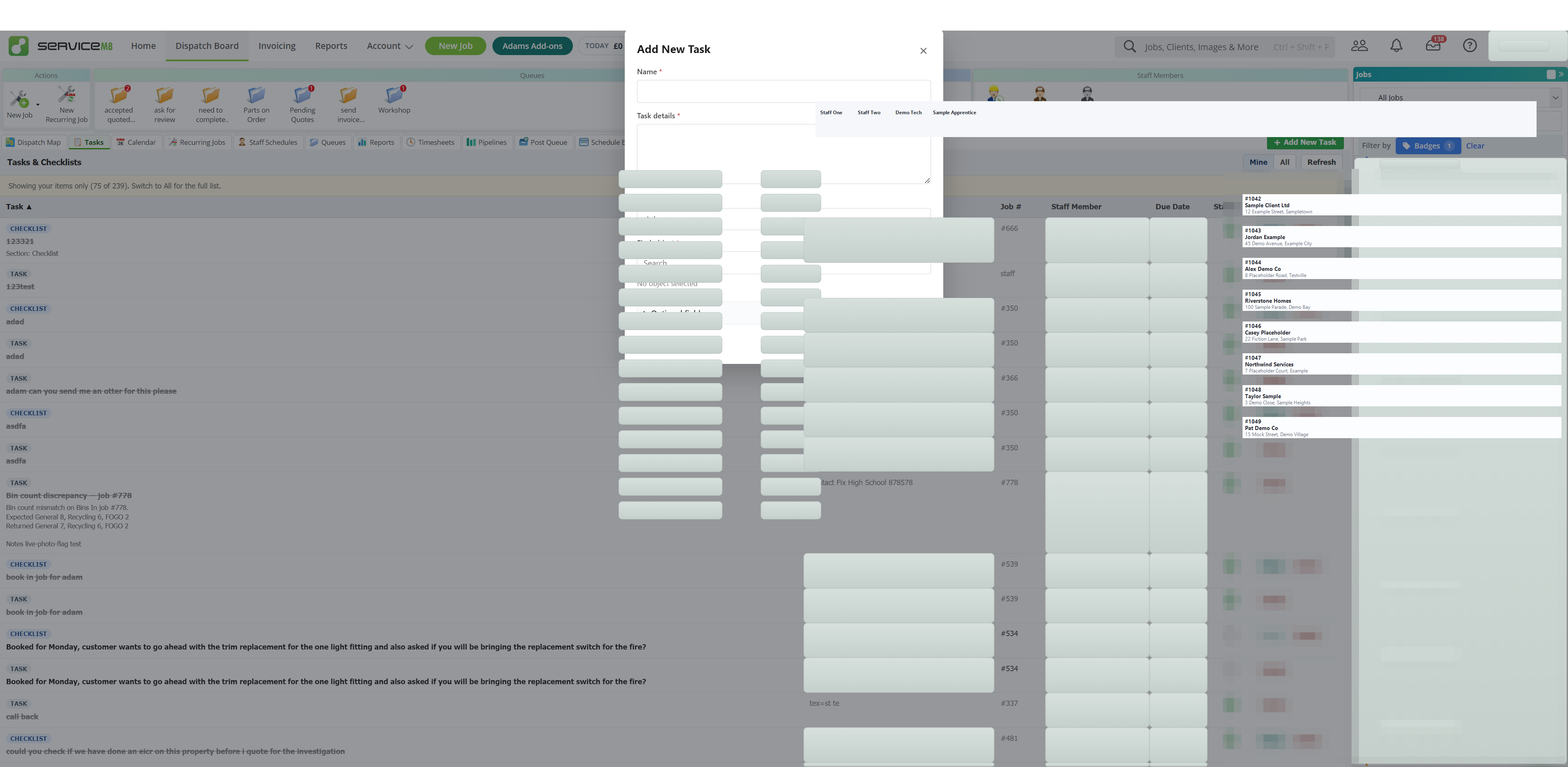 Add New Task modal