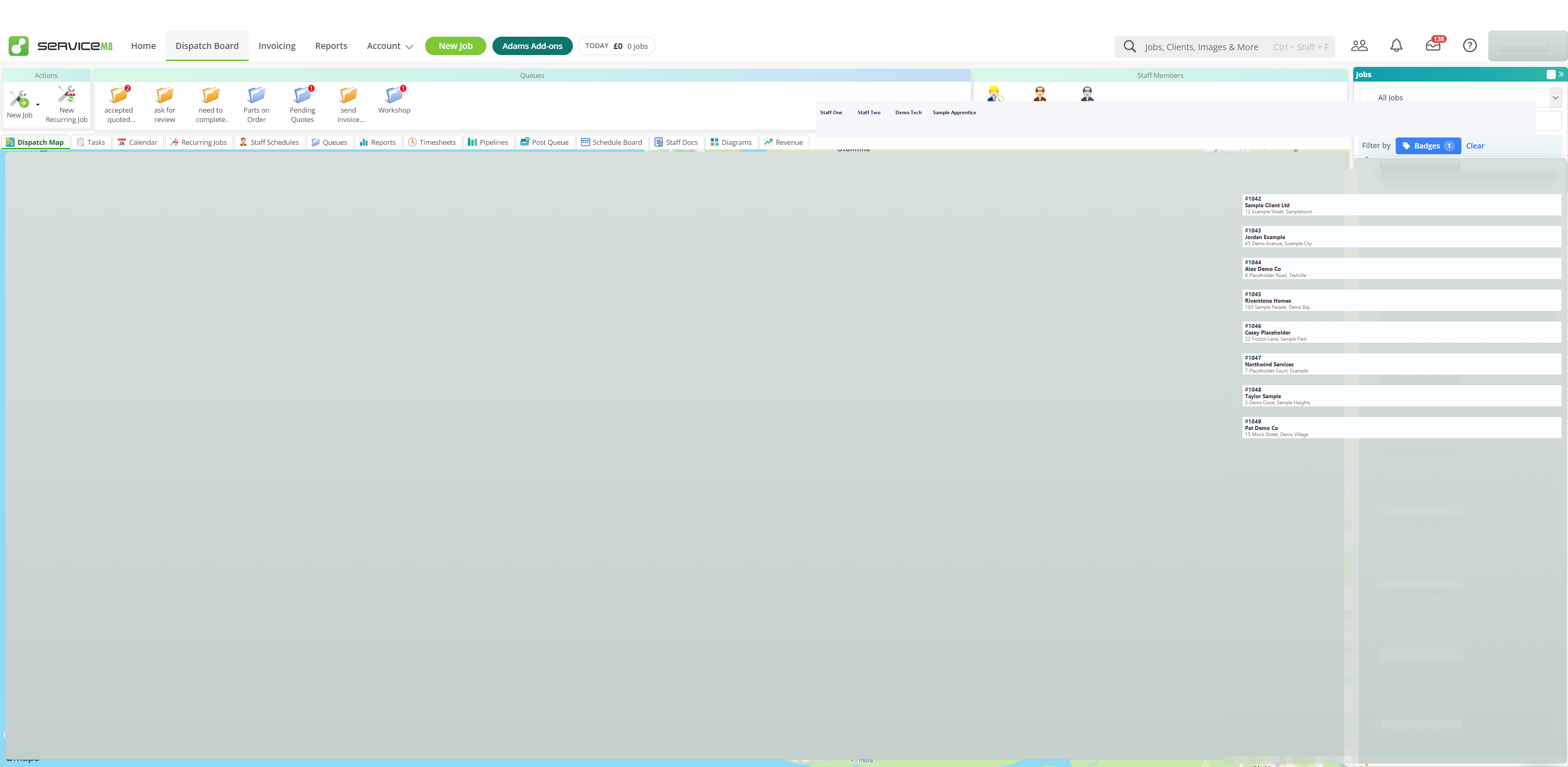 Jobs list badge filter